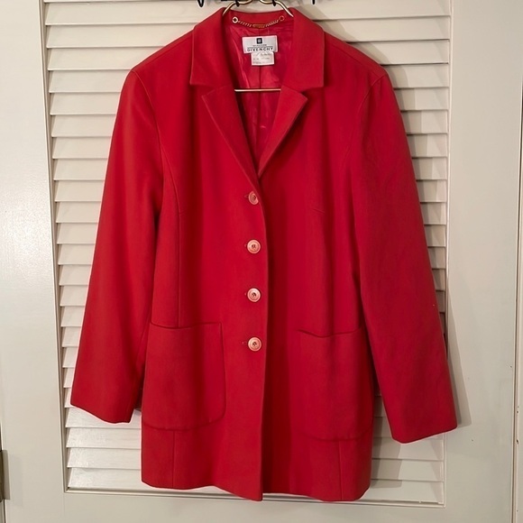 Givenchy Coral 4 Button Down Virgin Wool Front Pocket Blazer Jacket - Picture 1 of 12